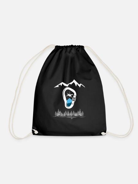 Karabiner - Klettern, Bouldern, Berge, Alpen - Turnbeutel - Schwarz