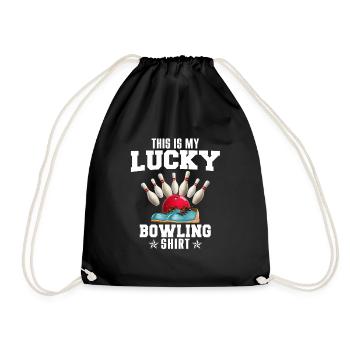 Bowling luck gift - Drawstring Bag - black - Front