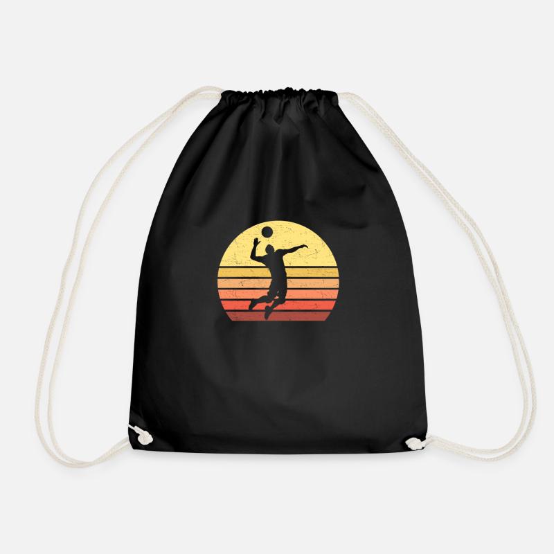 Vintage Volleyball - Turnbeutel - Schwarz