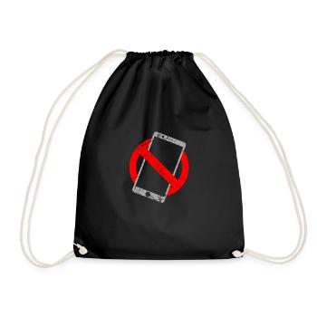 Childhood without mobile phone - smartphone, telephone - Drawstring Bag - black - Front