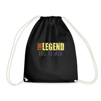 The boss goes - The legend is retiring - Drawstring Bag - black - Front