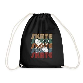 Skaters - skateboard, board, halfpipe - Drawstring Bag - black - Front
