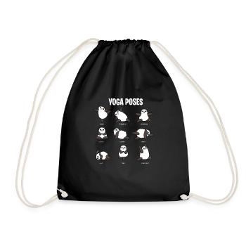 Panda Yoga Bear Buddhism Poses Zen Yang Gifts - Drawstring Bag - black - Front