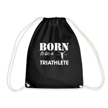 Triathlon - swimming, bike, running, gift - Drawstring Bag - black - Front