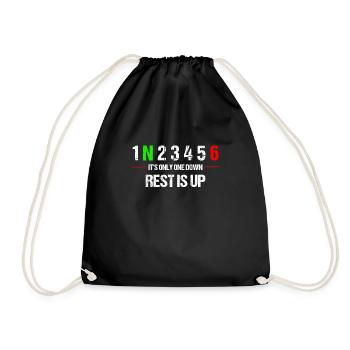 Only one down - Motocross, Enduro, Biker, Motorcycle - Drawstring Bag - black - Front