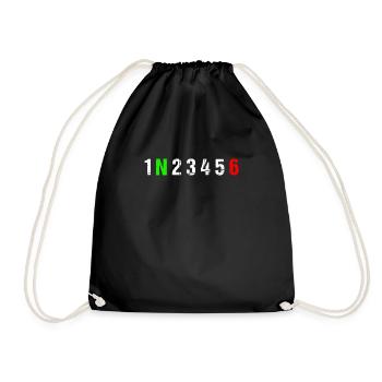 Gearshift - Biker, Motorcycle, Race - Drawstring Bag - black - Front