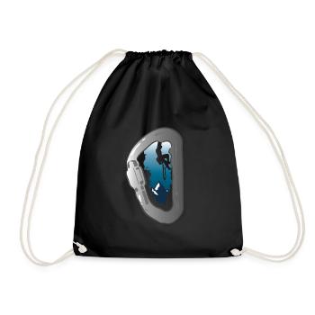 Climbing mountains climber - Drawstring Bag - black - Front