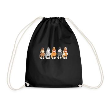 Reiten Pferde lustig Geschenk - Turnbeutel - Schwarz - Vorne