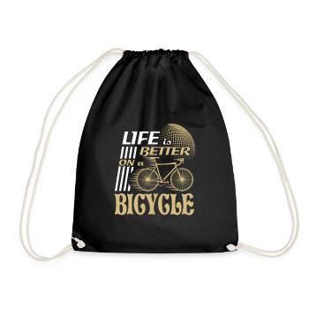 Fahrrad Bike - Life is Better on a Bicycle - Drawstring Bag - black - Front