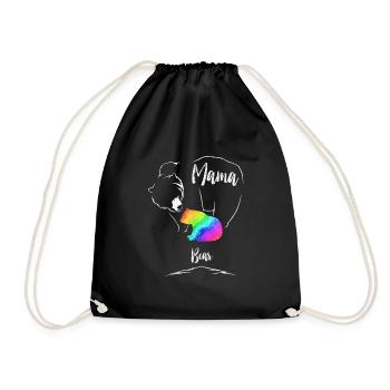 Mama Bear Gay lgbt Mother's Day Mother's Gift - Drawstring Bag - black - Front
