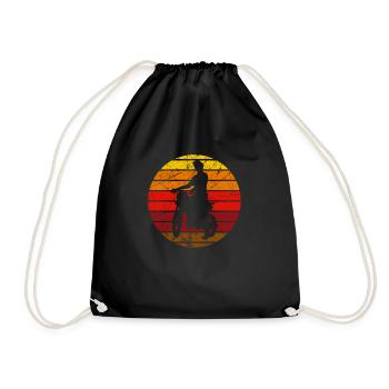 Motocross retro, Enduro, Biker, Motorcycle - Drawstring Bag - black - Front