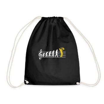 Saxophone Jazz Evolution Saxophone Classical Musician - Drawstring Bag - black - Front