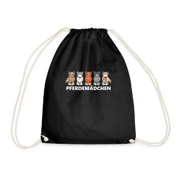 Cheval fille à cheval - Sac de sport léger - noir - Devant