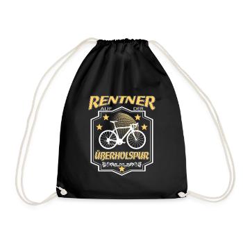 Rennrad Fahrrad Rentner auf der Ueberholspur - Turnbeutel - Schwarz - Vorne