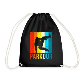Parkour Vintage - Turnbeutel - Schwarz - Vorne