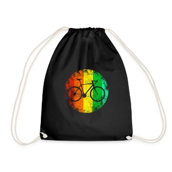 Vintage Fahrrad - Turnbeutel - Schwarz - Vorne