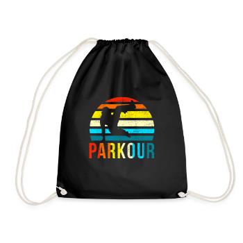 Vintage Parkour - Turnbeutel - Schwarz - Vorne