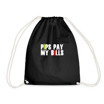 Pips pay my bills - Trader Stock Exchange - Drawstring Bag - black - Front