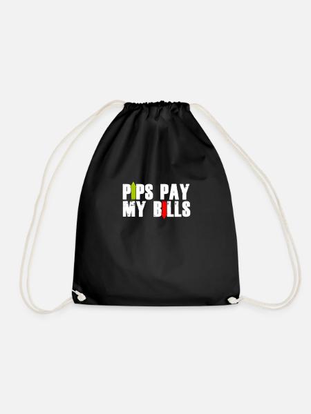 Pips pay my bills - Trader Stock Exchange - Drawstring Bag - black