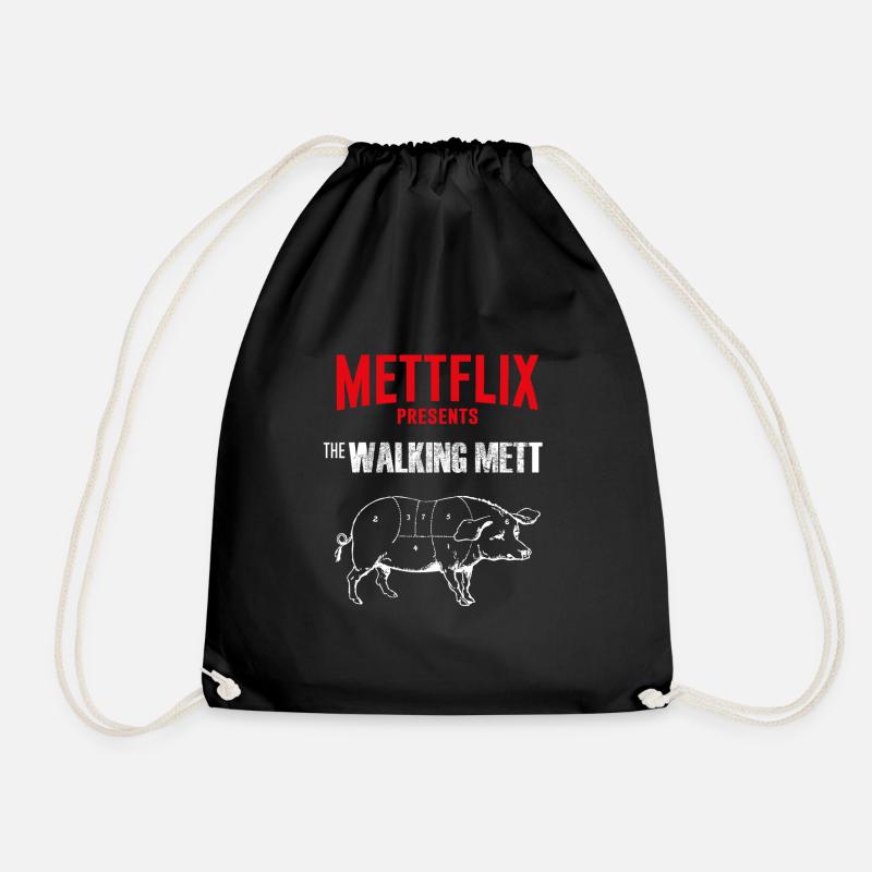 Mettflix Presents The Walking Mett - Turnbeutel - Schwarz