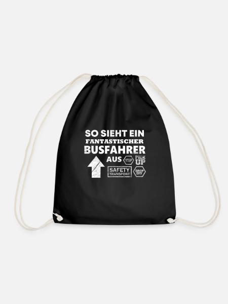 Busfahrer lustig Spruch - Turnbeutel - Schwarz