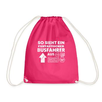 Busfahrer lustig Spruch - Turnbeutel - Fuchsia - Vorne