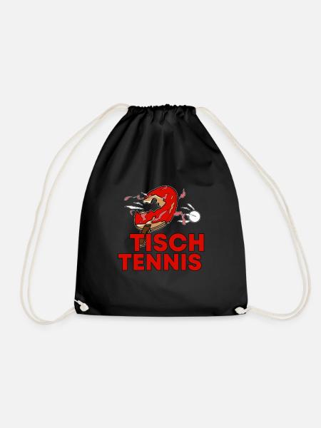 Tischtennis Tischtennisspieler Shirt - Turnbeutel - Schwarz