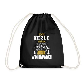 Echte Kerle ziehen Wohnwagen - Turnbeutel - Schwarz - Vorne