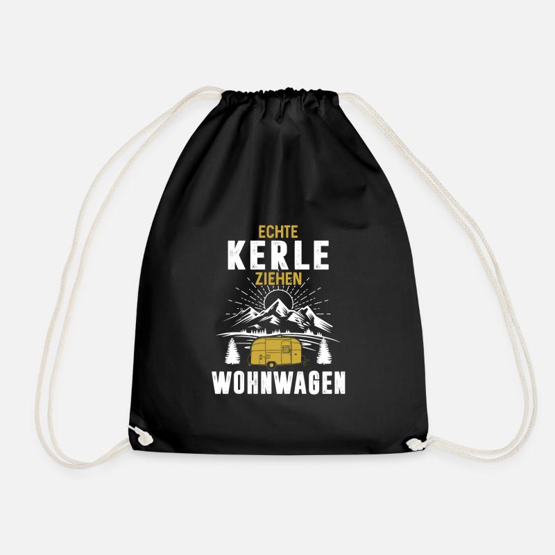 Echte Kerle ziehen Wohnwagen - Turnbeutel - Schwarz
