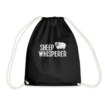 Sheep Whisperer Farmer Rancher Gifts Farm Animals - Drawstring Bag - black - Front