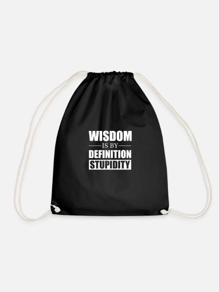 zizek saying wisdom stupidity - Drawstring Bag - black