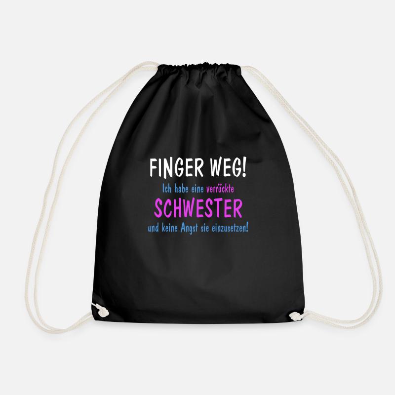 Verrückte Schwester - Turnbeutel - Schwarz