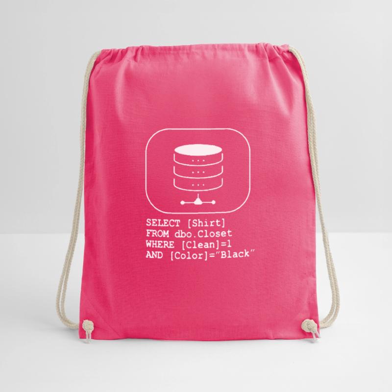 Code Database SQL Sarcasm Developer Gift Drawstring Bag