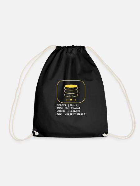 Code Database SQL Sarcasm Developer Gift - Drawstring Bag - black