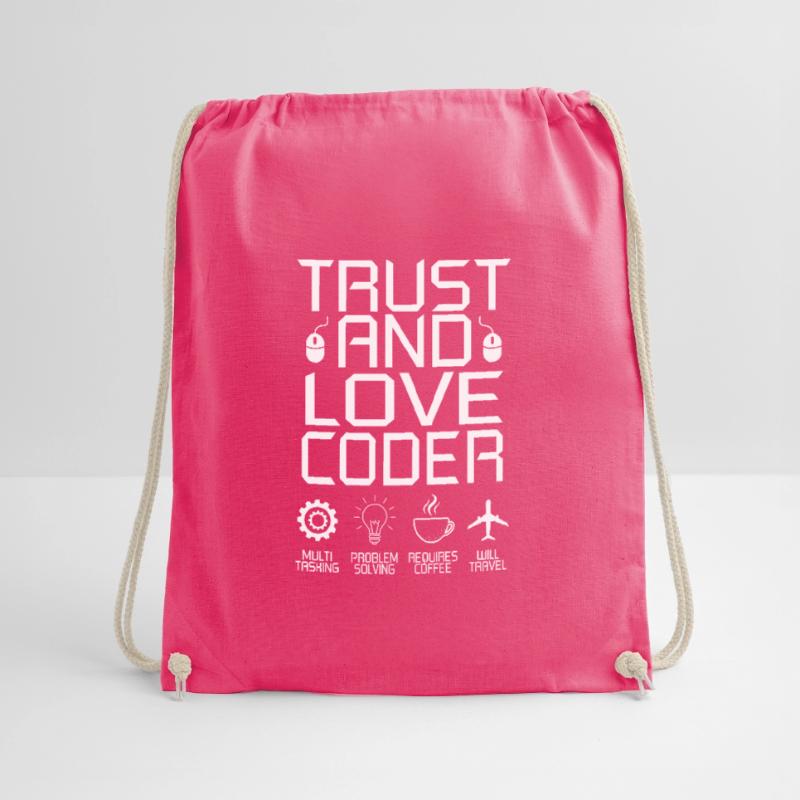 Coder programmer coffee developer gift Drawstring Bag