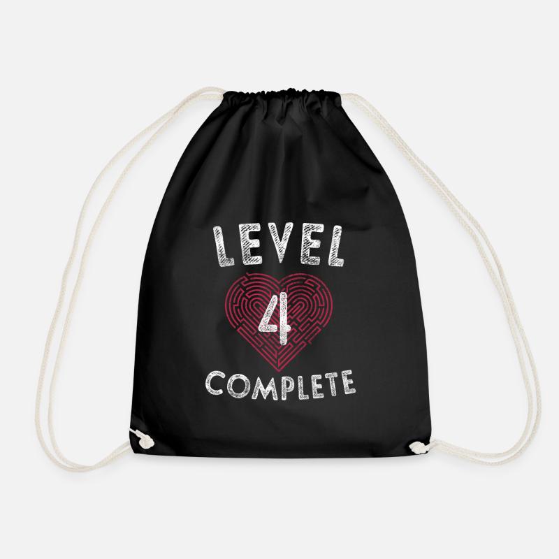 Level 4 Schließe die 4. Hochzeitstag-Geschenke ab - Turnbeutel - Schwarz