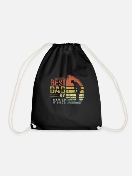 Best Dad By Par Daddy Father's Day - Drawstring Bag - black