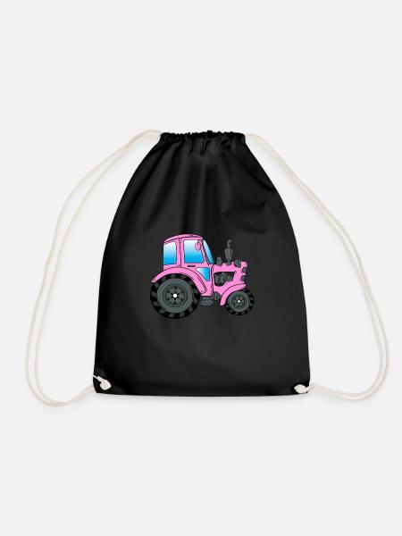 Tractor Trekker tractor driver - Drawstring Bag - black