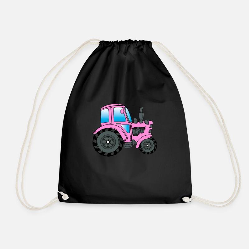 Tractor Trekker tractor driver - Drawstring Bag - black