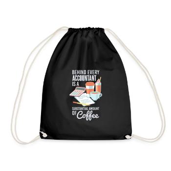 Funny Accountant Coffee - Drawstring Bag - black - Front