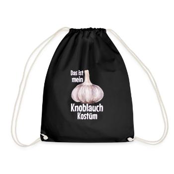 Mein Knoblauch Kostüm - Halloween, Knolle, Garlic - Turnbeutel - Schwarz - Vorne
