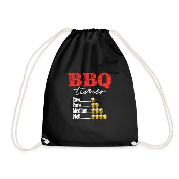 BBQ timer - barbecue, barbecue, barbecue - Drawstring Bag - black - Front