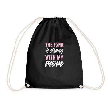 Cancer Ribbon Pink ist mit meiner Mutter Unterstützung - Turnbeutel - Schwarz - Vorne