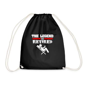 The legend has retired - Rentner, Pensionär, Rente - Turnbeutel - Schwarz - Vorne