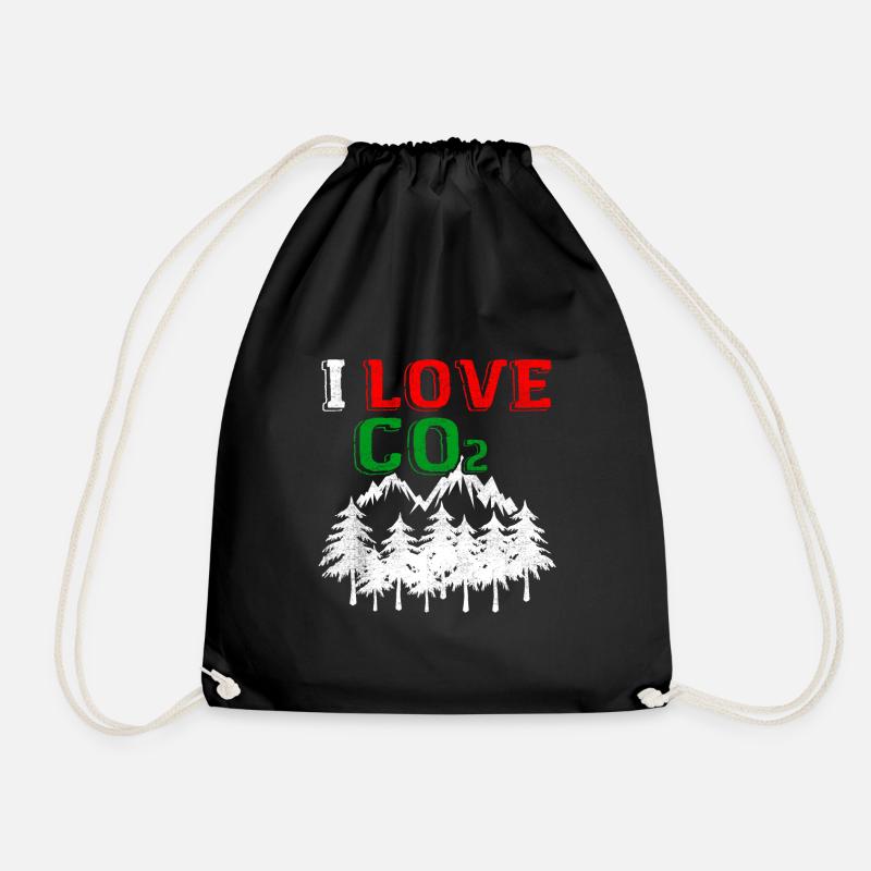 I love CO2 - Turnbeutel - Schwarz