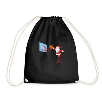 Basketball Santa Claus - Drawstring Bag - black - Front