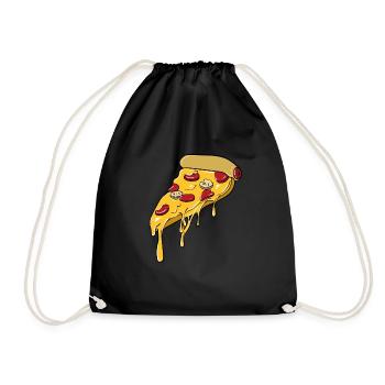 Pizza Liebe Pizzastück - Turnbeutel - Schwarz - Vorne