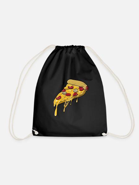Pizza - Drawstring Bag - black
