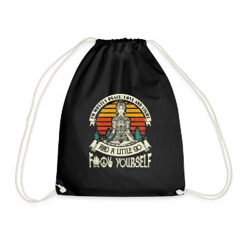 I'm Mostly Peace Love Light - Yoga Meditation - Drawstring Bag - black - Front