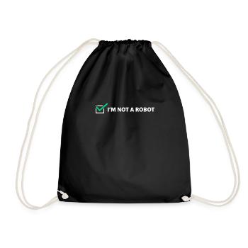Captcha Code Robot Sarcasm Influencer Gift - Drawstring Bag - black - Front